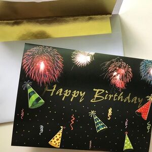 Birthday Cards fireworks themed set of 10 with envelopes
